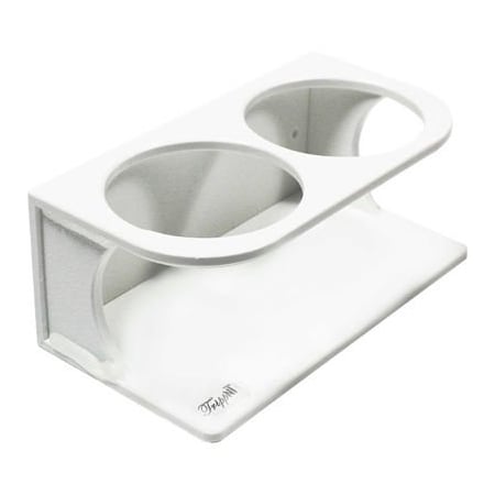 Trippnt White HDPE 500mL Small Double Bottle Holder, 7-5/8"W x 4-1/8"D x 3-1/8"H 50570